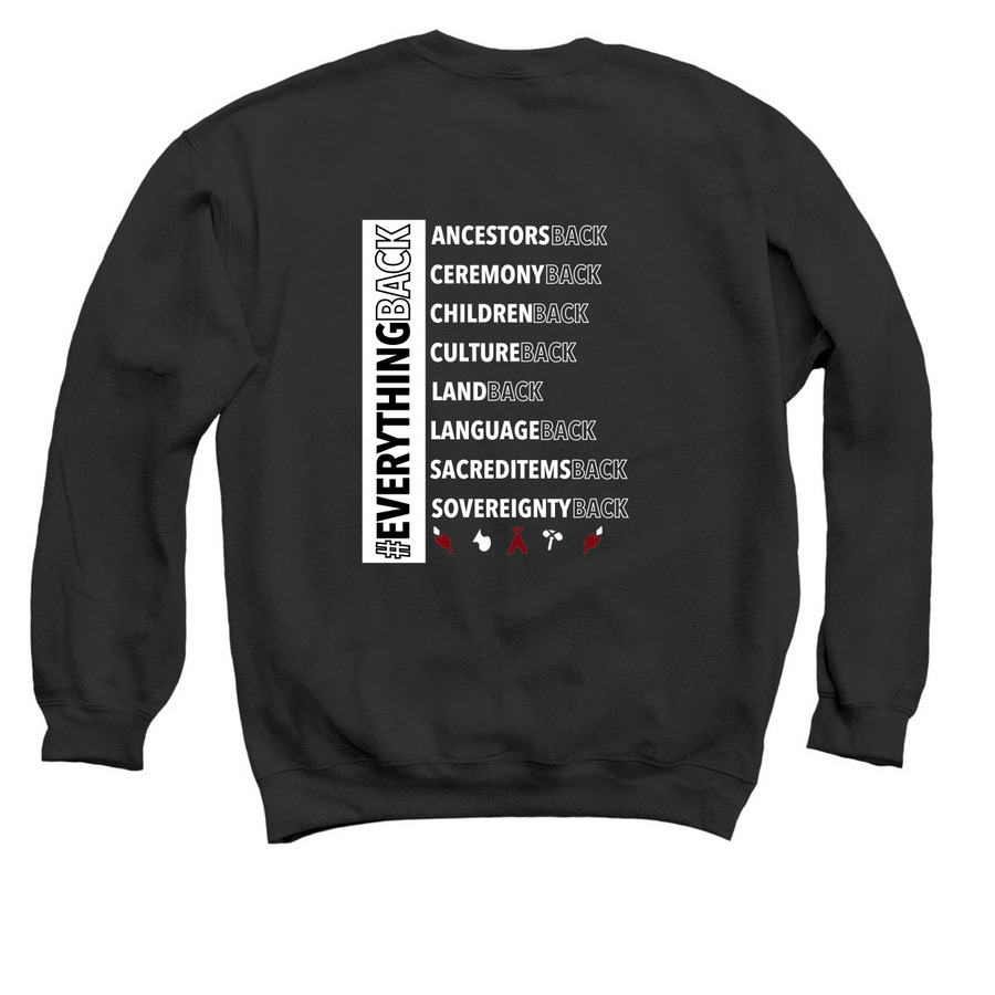 Association on American Indian Affairs, a Black Crewneck Sweatshirt (back-view)