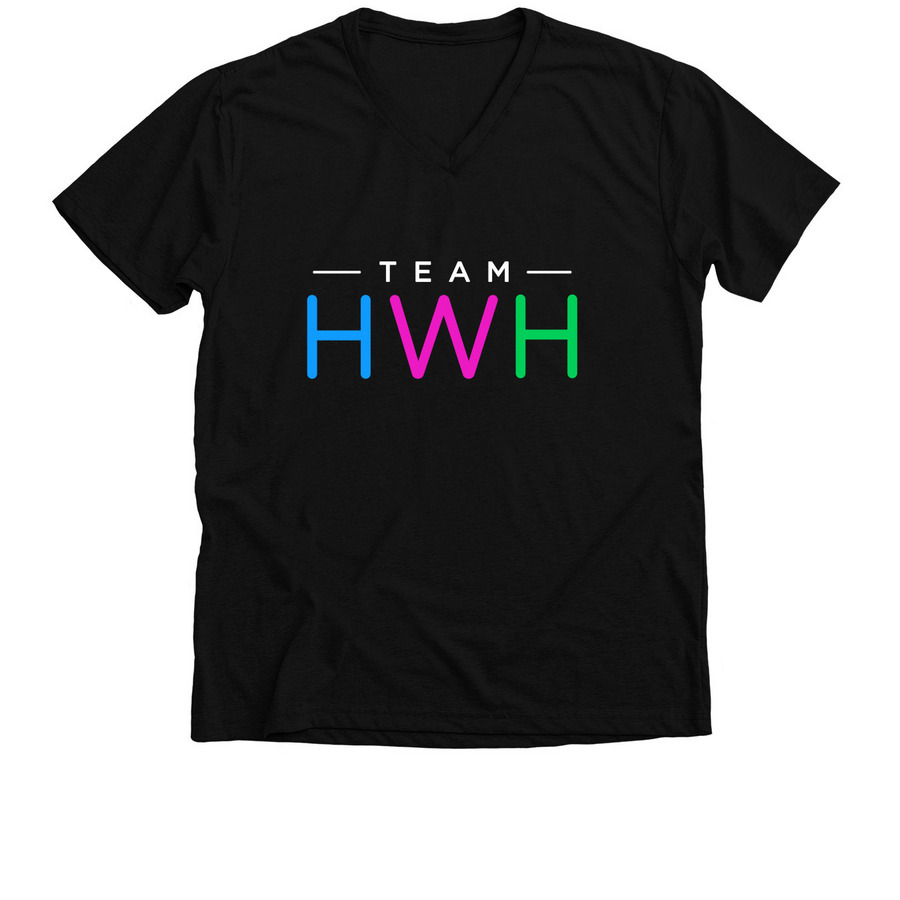 Support TeamHWH, a Solid Black Blend Premium V-Neck Tee
