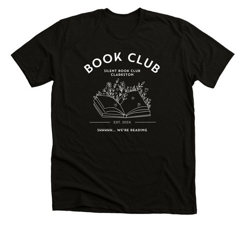 Floral Book Book Club Shirt, a Black Heather Premium Unisex Tee