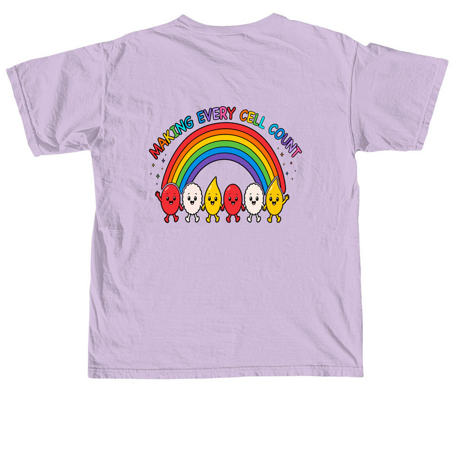 Making Every Cell Count, a Orchid Comfort Colors Unisex Tee (back-view)
