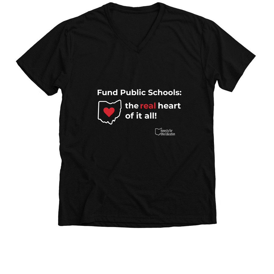 Support Ohio's Schools, a Solid Black Blend Premium V-Neck Tee