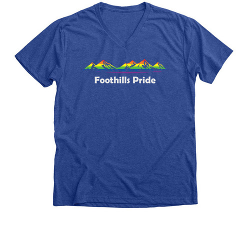 Foothills Pride, a Heather True Royal Premium V-Neck Tee
