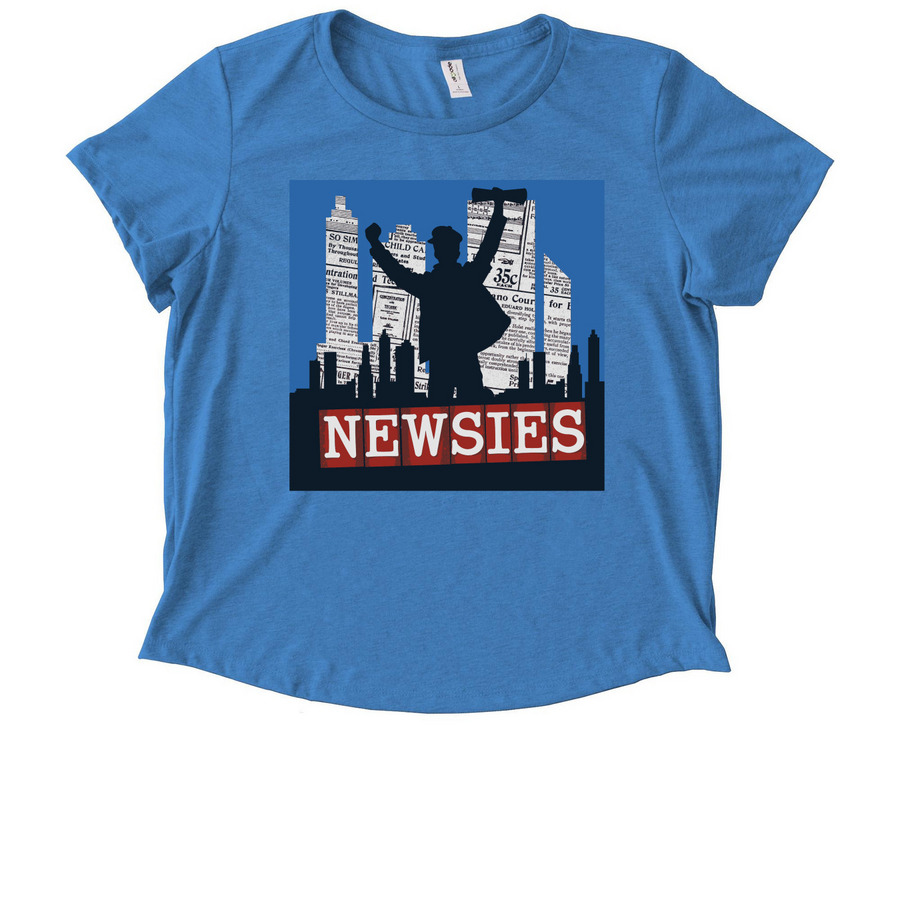 Newsies Shirts, a Azure Blue Allmade Eco Triblend Women?s Scoop Neck Tee