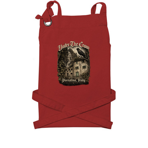 Under The Crow&nbsp;, a Red Cotton Canvas Pocket Apron