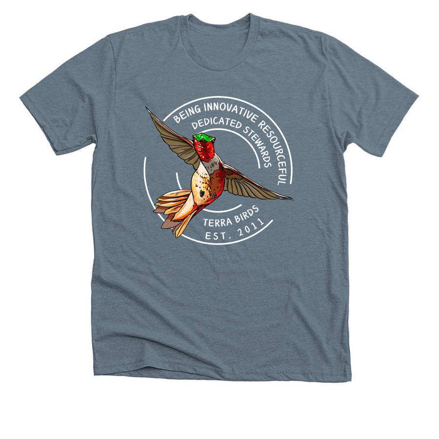 BIRDS Swag, a Heather Blue Storm Premium Unisex Tee
