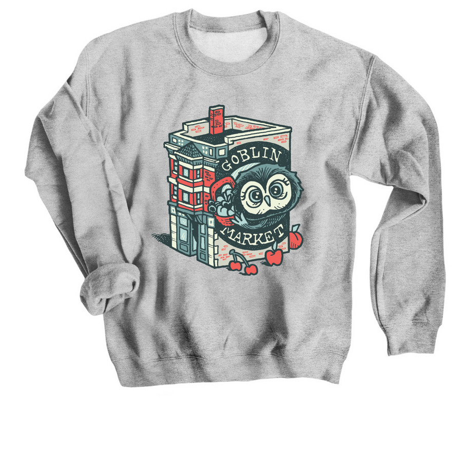 Goblin Market Storefront Logo, a Sport Grey Crewneck Sweatshirt