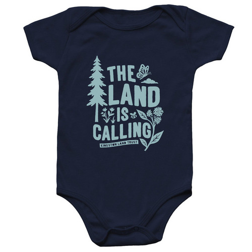 The Land is Calling Onesie, a Navy Infant Onesie