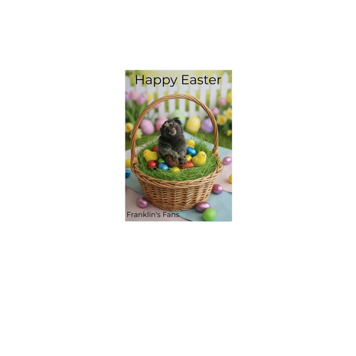 Franklin's easter, a White 12" x 18" Yard Flag