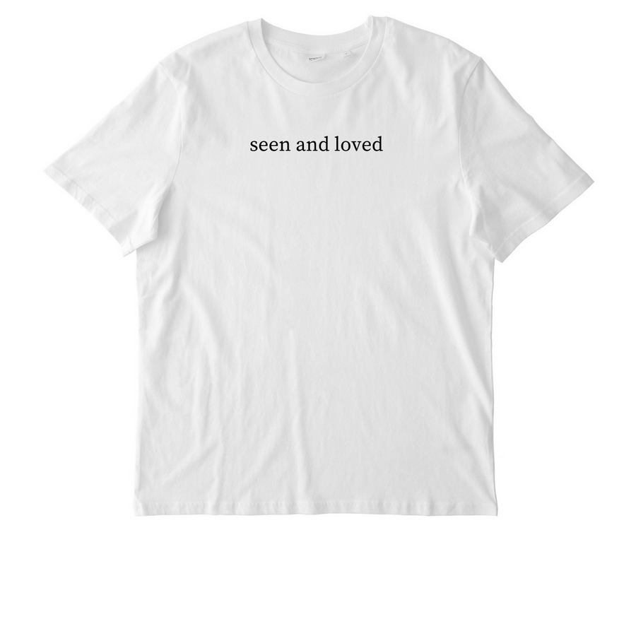 seen and loved t-shirt in white, a White Stanley/Stella Unisex Creator 2.0 Tee