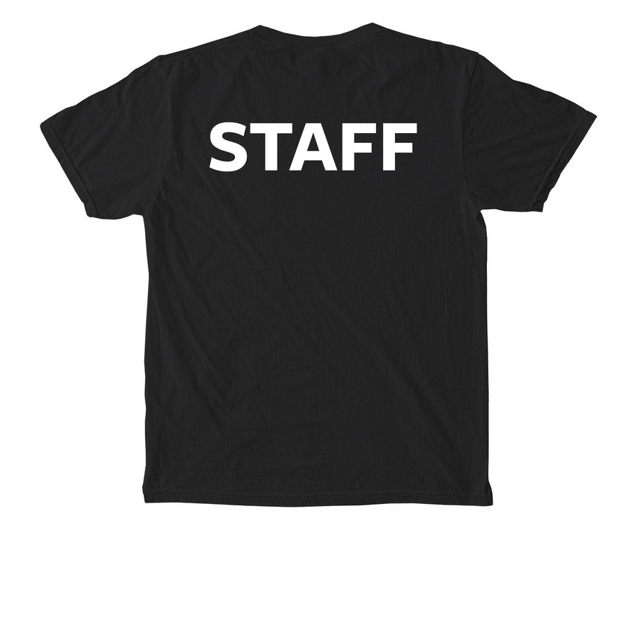 D9HL Staff, a Black Comfort Colors Pocket Tee (back-view)