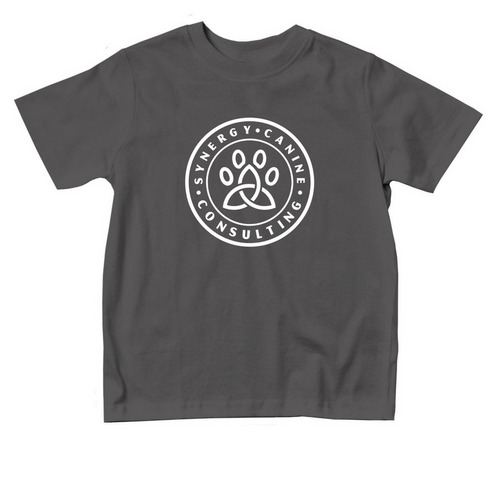 Synergy Canine Kids- White, a Charcoal Toddler Tee