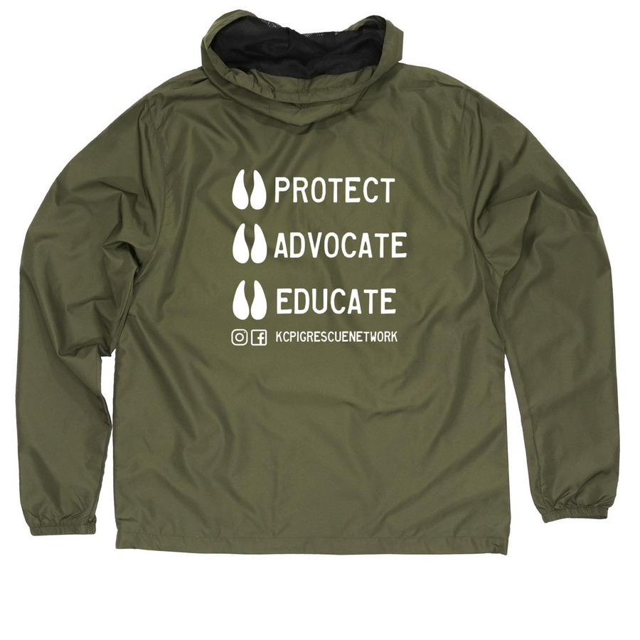 KCPRN Fall Collection, a Army Quarter-Zip Windbreaker (back-view)