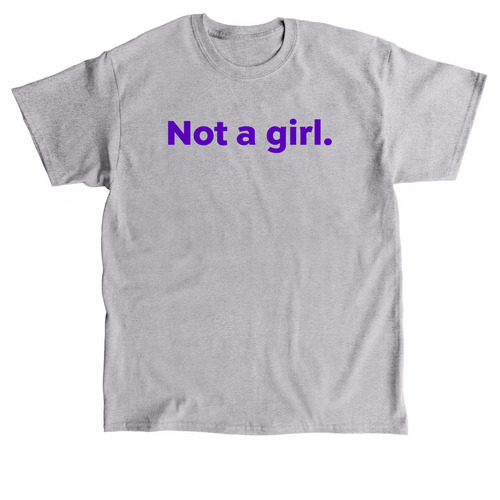 Not a girl - purple, a Sport Grey Classic Unisex Tee