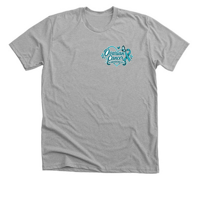 Know the Signs: Ovarian Cancer Awareness, a Athletic Heather Premium Unisex Tee