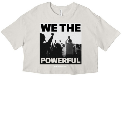 We The Powerful, a Vintage White Women?s Cropped Cotton Tee