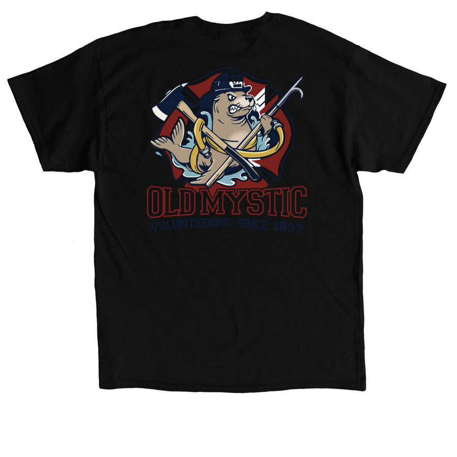 OMFD Supporter Shirt with Seal - Black, a Black Classic Unisex Tee (back-view)