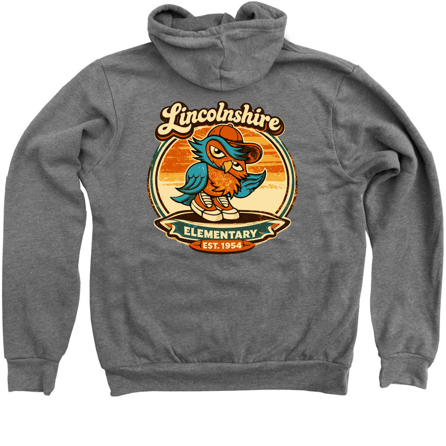 Linc Staff, a Deep Heather Zip Up Hoodie (back-view)