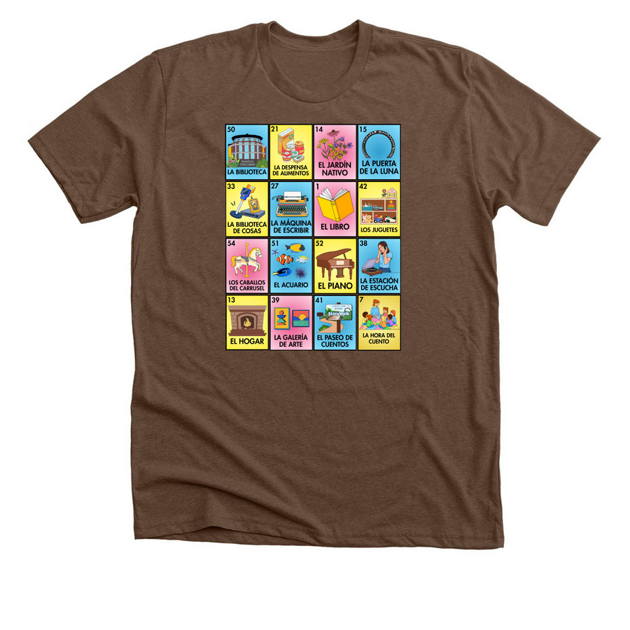 La Loteria En El Biblioteca, a Heather Brown Premium Unisex Tee