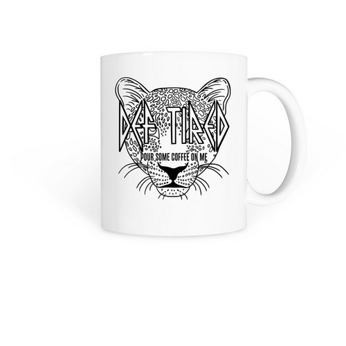 DEF TIRED MUG, a White Coffee Mug