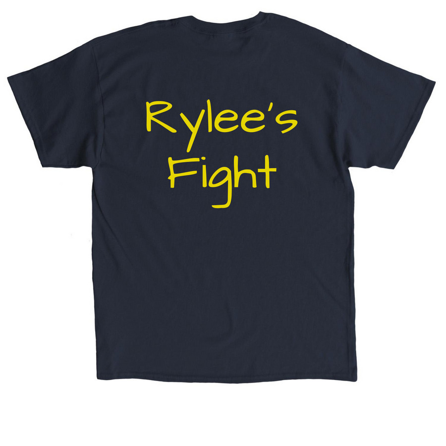 Fight Like a Chicken, a Navy Classic Unisex Tee (back-view)