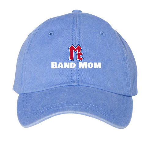 Band Booster Mom Swag, a Periwinkle Printed Pigment Dye Baseball Cap