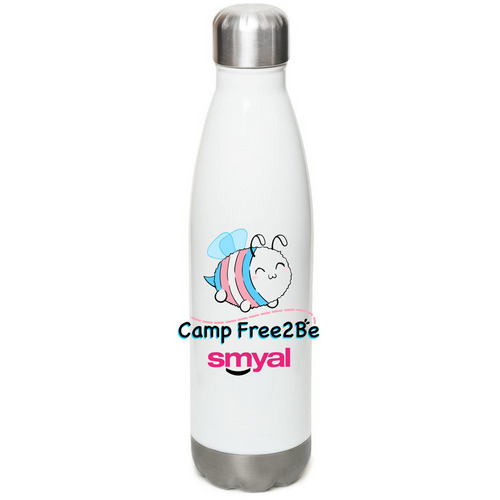 Camp Free2Be Water Bottle, a White Stainless Steel Water Bottle