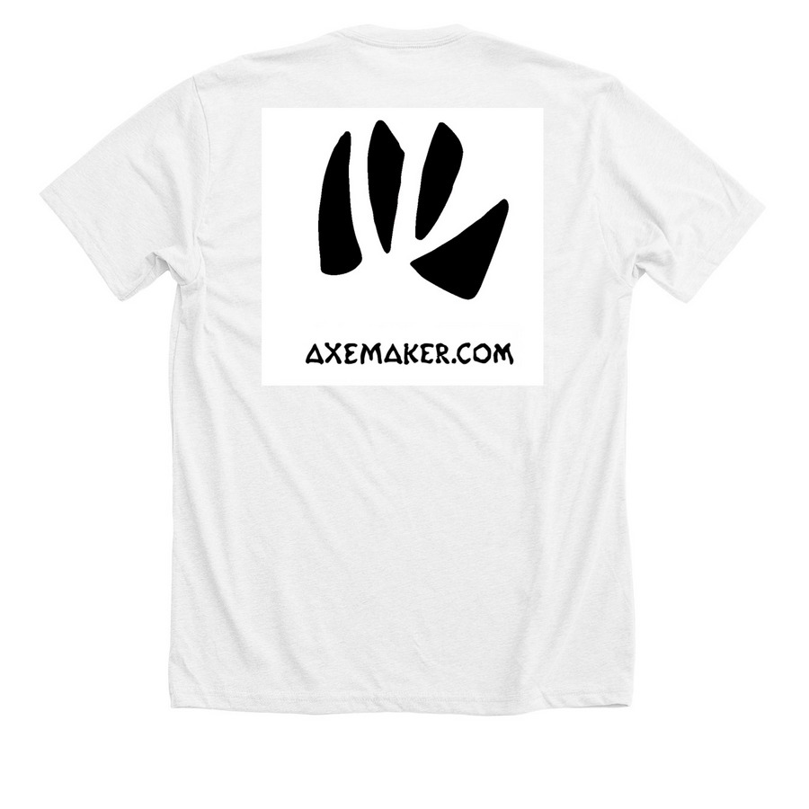 Axe, a Solid White Blend Premium Unisex Tee (back-view)