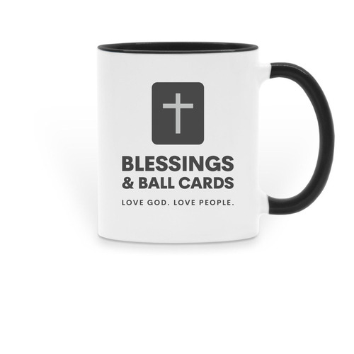 Blessings and ball cards Mug, a Black Two-Tone Ceramic Mug