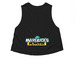 Cancer Running Tank, a Solid Black Blend Women?s Cropped Racerback Tank (back-view)