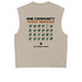 One Community, Many Breeds, a Faded Bone Heavyweight Garment Dye Muscle Tee (back-view)