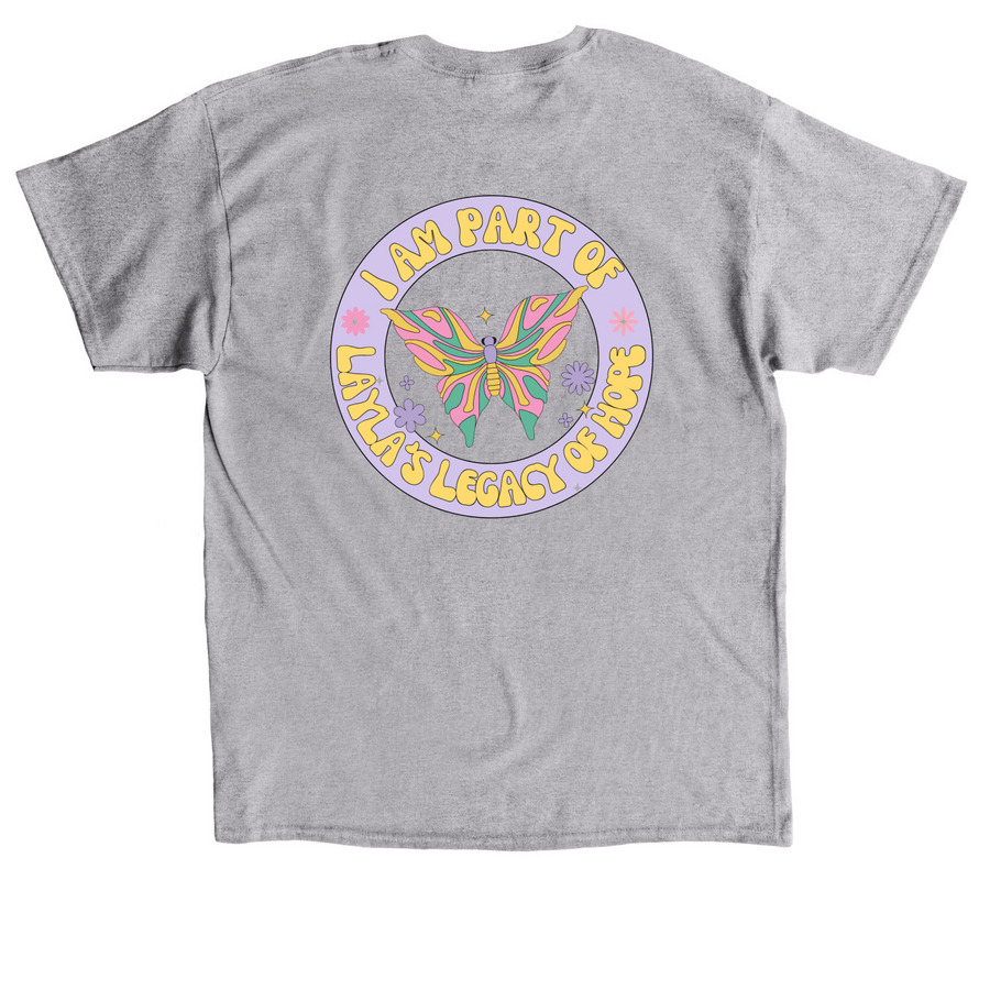 Layla's Legacy of Hope, a Sport Grey Classic Unisex Tee (back-view)