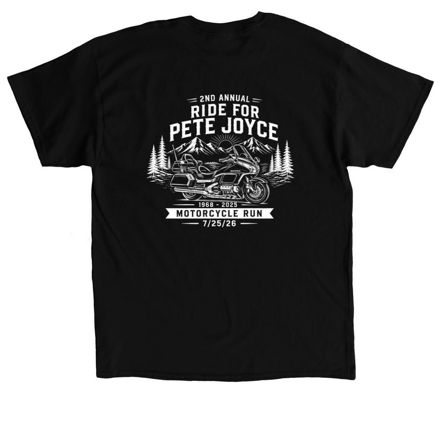 2nd Annual Ride for Pete, a Black Classic Unisex Tee (back-view)