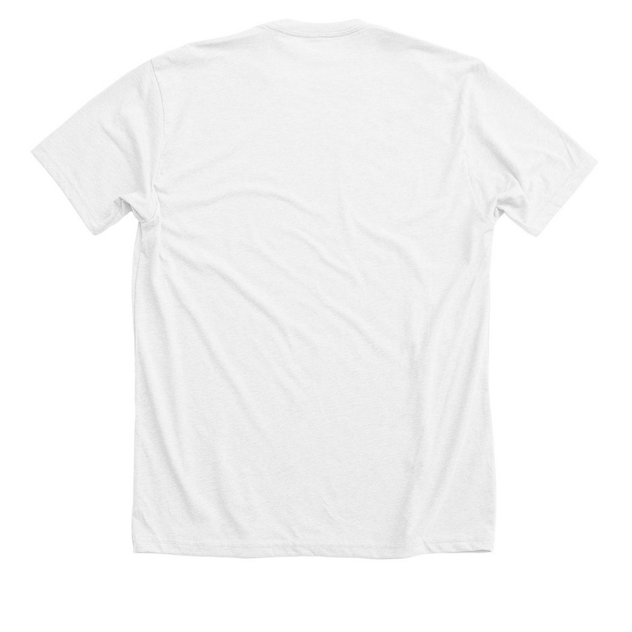 White CAF Tee, a Solid White Blend Premium Unisex Tee (back-view)