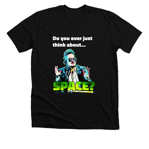 Space Tee, a Solid Black Blend Premium Unisex Tee