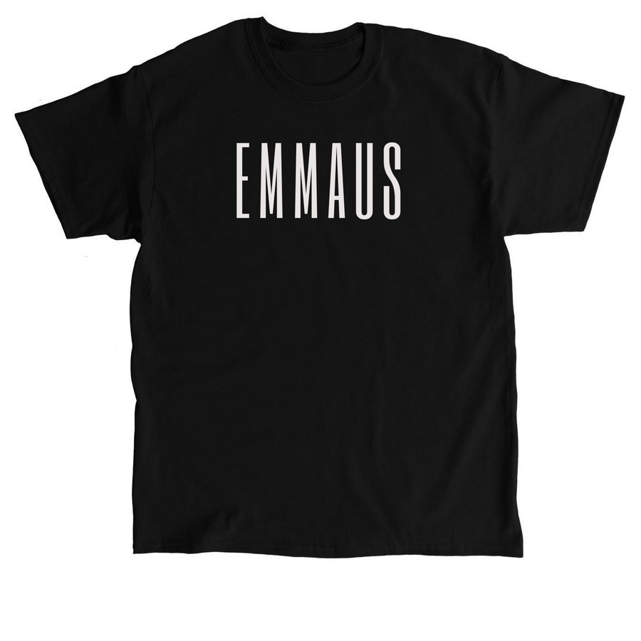 EMMAUS Design | White Ink, a Black Classic Unisex Tee