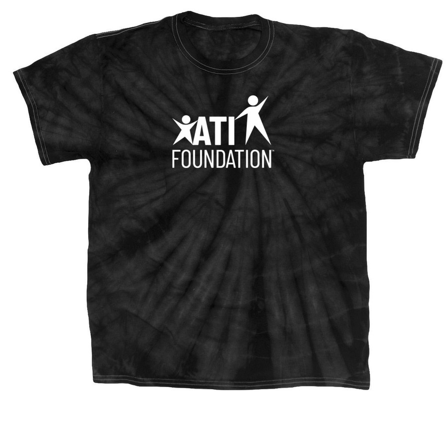 ATI Foundation White Logo, a Black Classic Tie Dye Tee