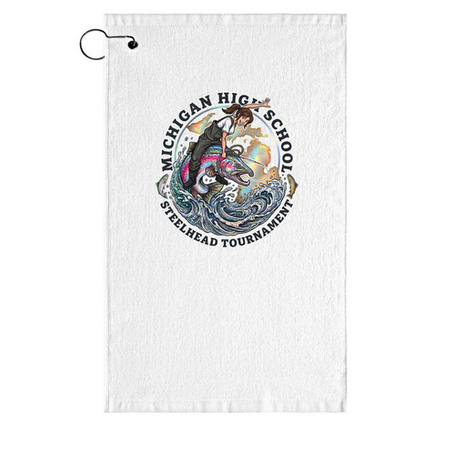 Steelhead Hand Towel - F, a White Golf Towel