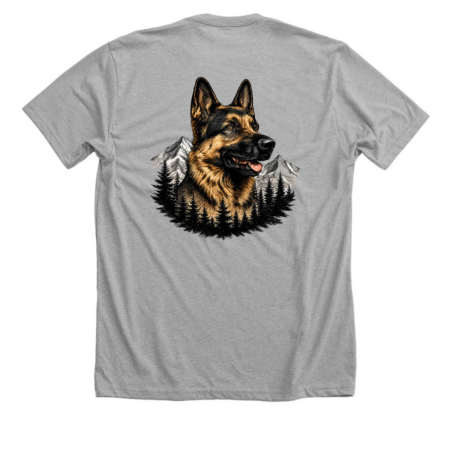 German Shepherd Rescue of CO, a Athletic Heather Premium Unisex Tee (back-view)