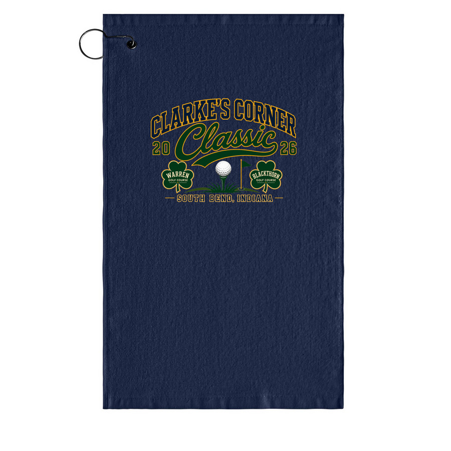2026 Clarke's Corner Classic Towel, a Navy Golf Towel