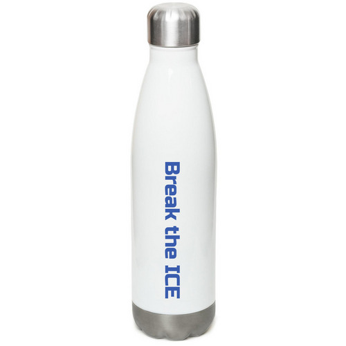 Break the ICE - AntiFreeze Water Bottles, a White Stainless Steel Water Bottle