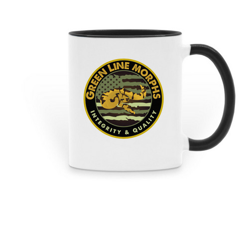 Green Line Morphs Mug, a Black Two-Tone Ceramic Mug