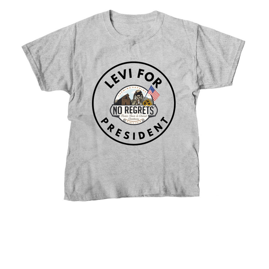 Levi For President, a Sport Grey Youth Unisex Tee