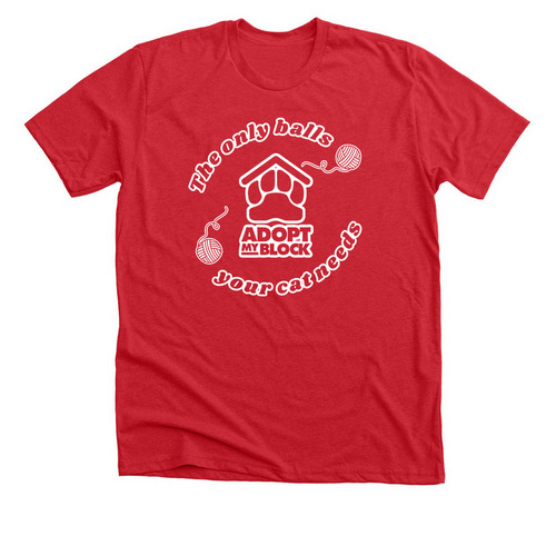 Cat Balls (Light), a Heather Red Premium Unisex Tee