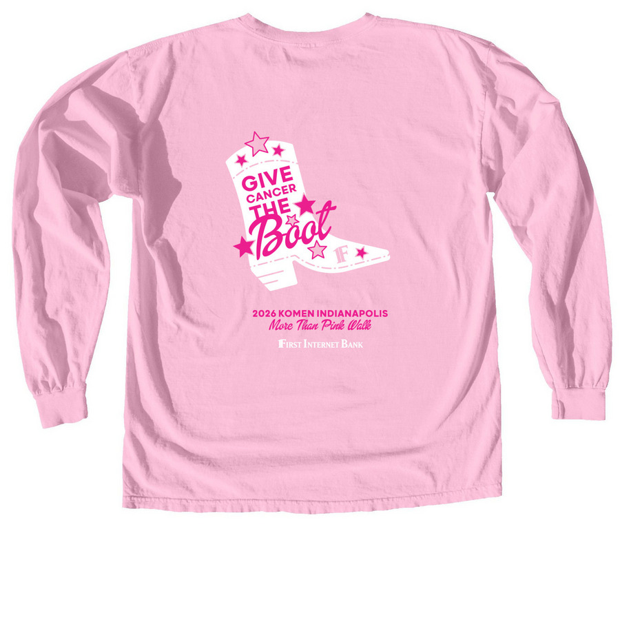 Give Cancer The Boot, a Blossom Comfort Colors Long Sleeve Tee (back-view)