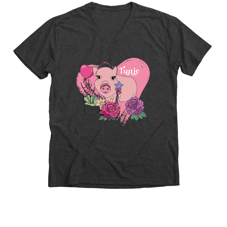 Tunie, a Dark Grey Heather Premium V-Neck Tee