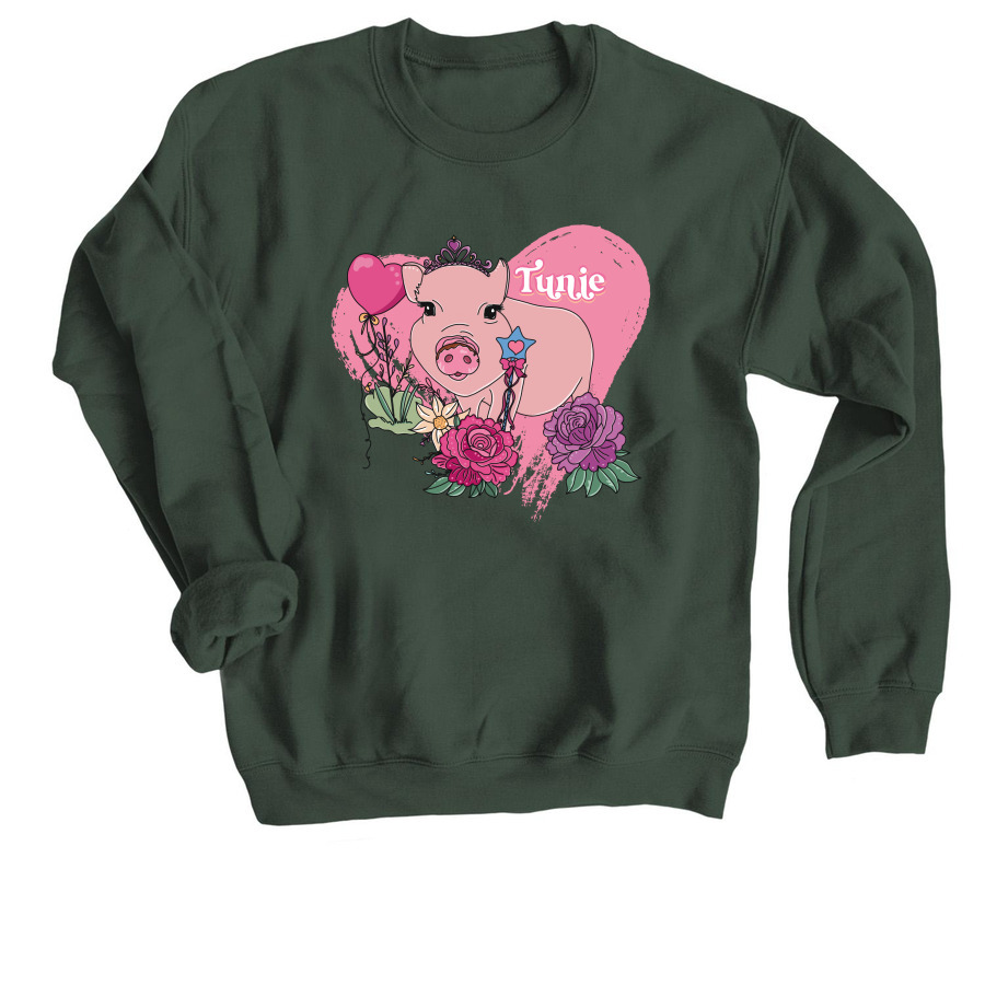 Tunie, a Forest Crewneck Sweatshirt