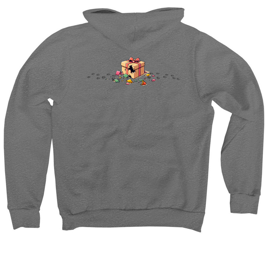 Crusoe & Friends Christmas Time!?, a Deep Heather Premium Pullover Hoodie (back-view)