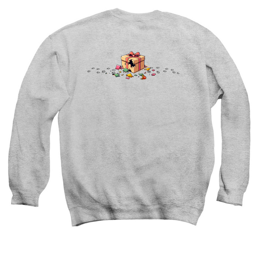 Crusoe & Friends Christmas Time!?, a Sport Grey Crewneck Sweatshirt (back-view)