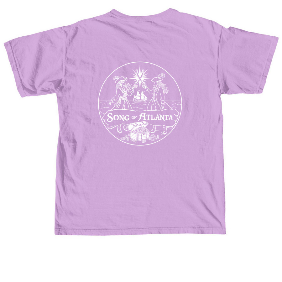 Port of Atlantia Captain, a Neon Violet Comfort Colors Unisex Tee (back-view)