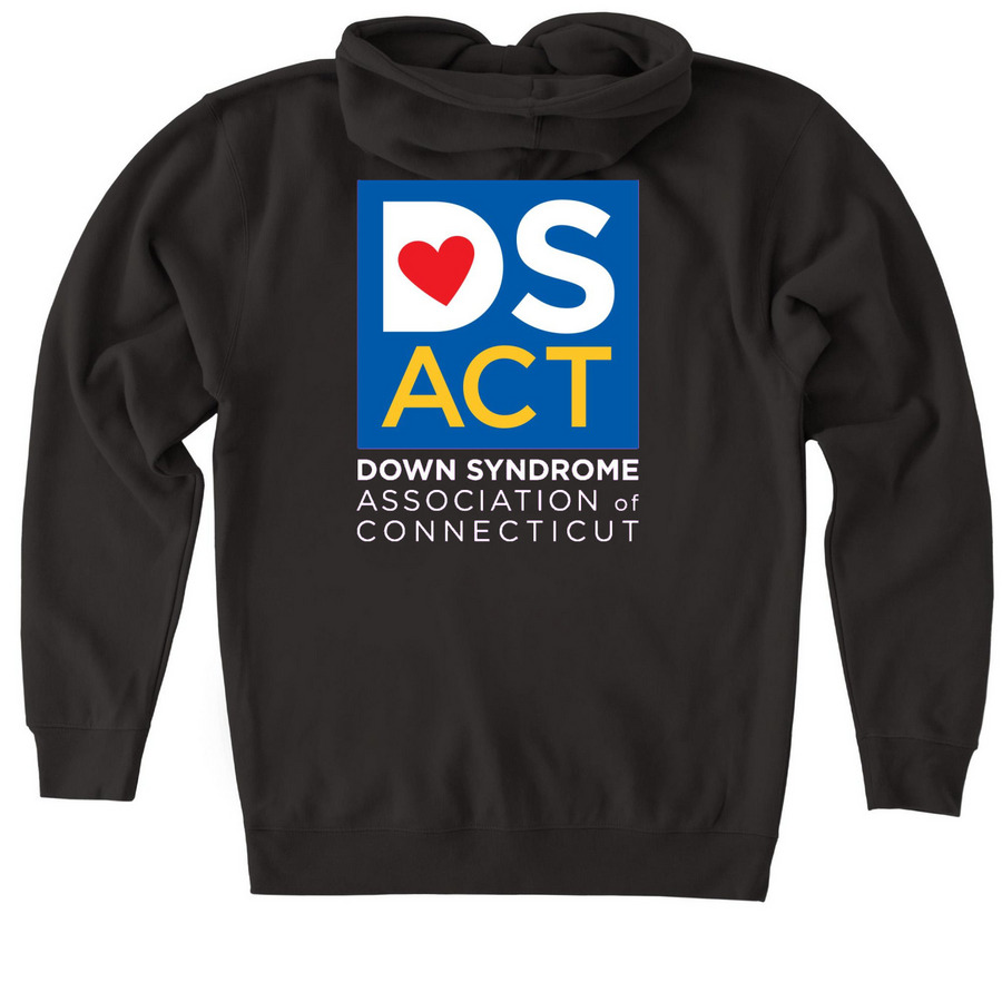 Official DS ACT Hoodies, a Black Heavyweight Zip Up Hoodie (back-view)